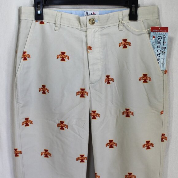 Iowa State Cyclones Ovation Game Changer Pants Mens Size 32 x 32 Tan Khaki Logo - Picture 2 of 5